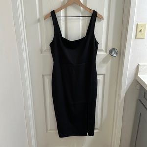 Satin Slit MIDI Dress - Size 8 - Black - Babaton from Aritzia